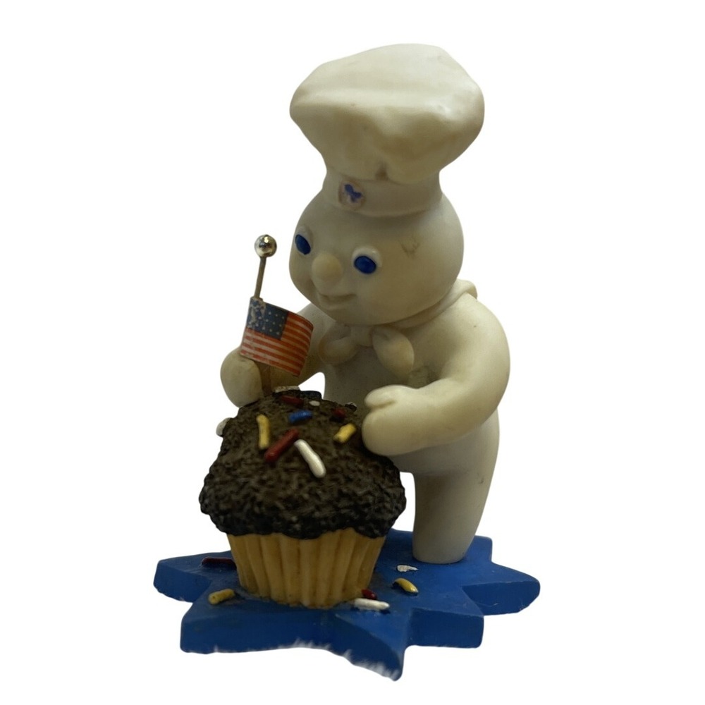 Vtg Danbury Mint Pillsbury Doughboy Calendar Month July Figure US Holiday Sculpt